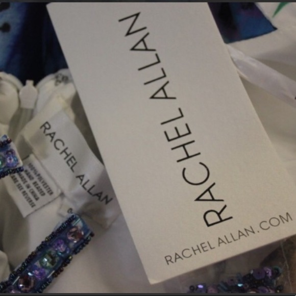 SOLD!!!Nwt Rachel Allan blue floral beaded gown - Picture 8 of 8